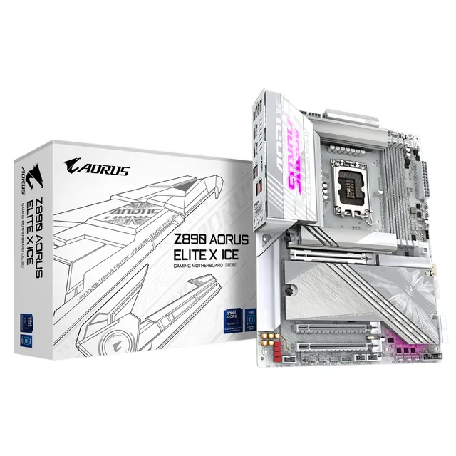 Z890 AORUS ELITE X ICE Moderkort - Intel Z890 - Intel LGA1851 - DDR5 RAM - ATX