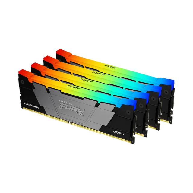 FURY Renegade RGB - DDR4 - sats - 128 GB: 4 x 32 GB - DIMM 288-pin - 3200 MT/s / PC4-25600 - CL16 - 1.2 V - ej buffrad - icke ECC - svart