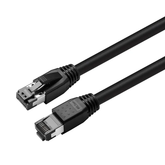 Nätverkskabel skärmad Cat8.1 S/FTP, MicroConnect, LSZH, 0,25 meter - Svart