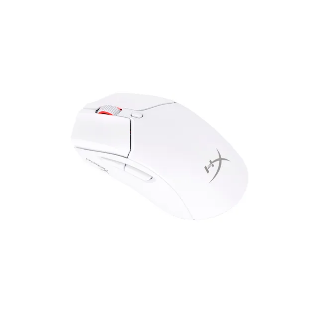 HyperX Pulsefire Haste 2 - Mus - optisk - 6 knappar - trådlös, kabelansluten - 2.4 GHz, Bluetooth 5.0 - trådlös USB-mottagare - vit