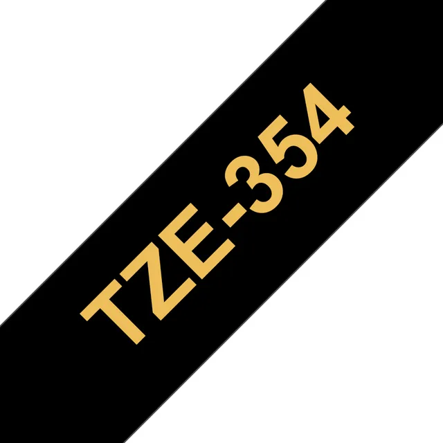Tze-354 Etikett-Tejp, guld På svart