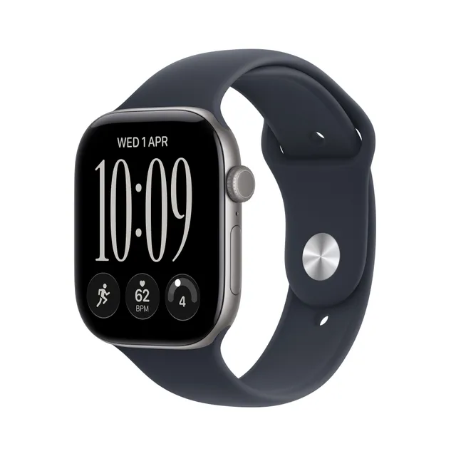 Watch Series 12 GPS + Cellular 46 mm rymdgrå aluminium, marinblå Sportband - M/L