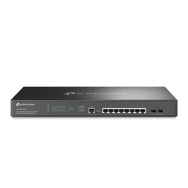 TL-SG3210XHP-M2 JetStream 8-Port 2.5GBASE-T and 2-Port 10GE SFP+ L2+ Managed Switch with 8-Port PoE+