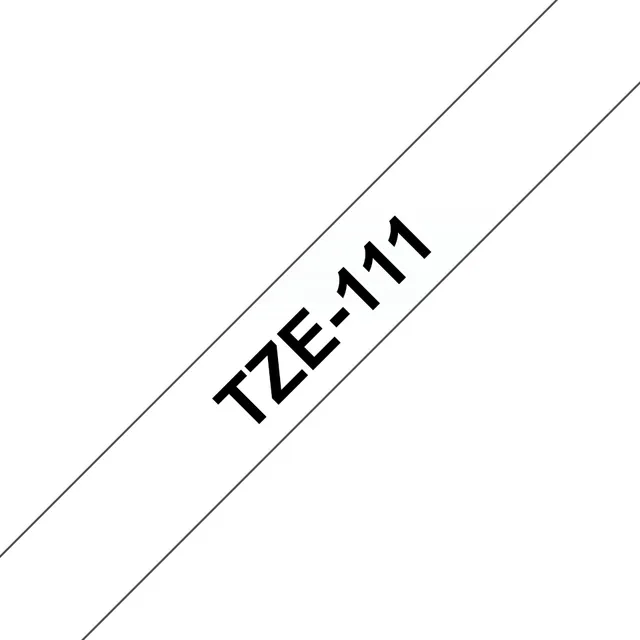 Tape TZE-111 6mm Svart på Transparent