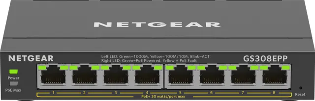 GS308EPP-100PES 8-Port PoE+ Gigabit Ethernet Plus Switch (123W)