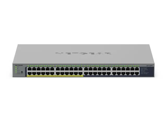 GS748PP - Switch - ohanterad - 24 x 10/100/1000 + 24 x 10/100/1000 (PoE+) - skrivbordsmodell, väggmonterbar - PoE+ (380 W)
