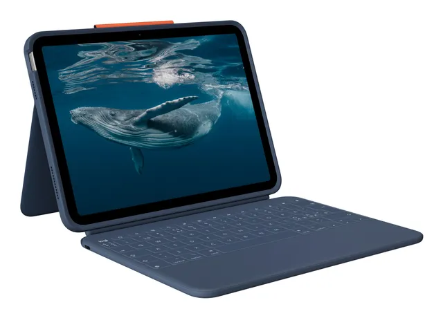 Rugged Combo 4c - keyboard and folio case full size - QWERTY - Danish/Norwegian/Swedish/Finnish - classic blue Input Device - Tastatur & Folio set - Dansk/Norsk/Svensk/Finsk - Blå
