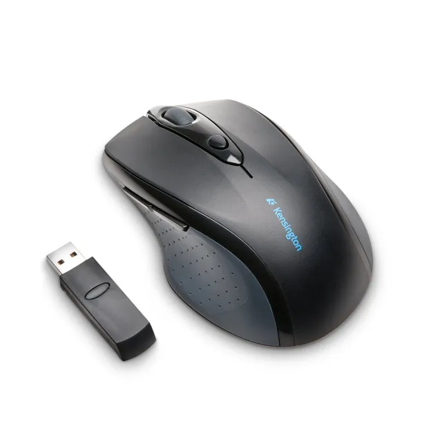 Pro Fit Full-Size - Mus - högerhänt - optisk - 6 knappar - trådlös - 2.4 GHz - trådlös USB-mottagare - svart