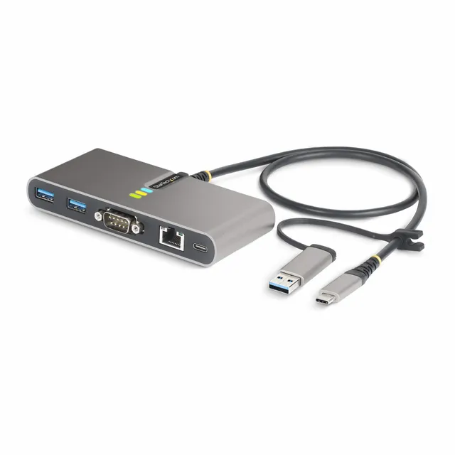 2-Port USB-C/USB-A Hub with GbE and R