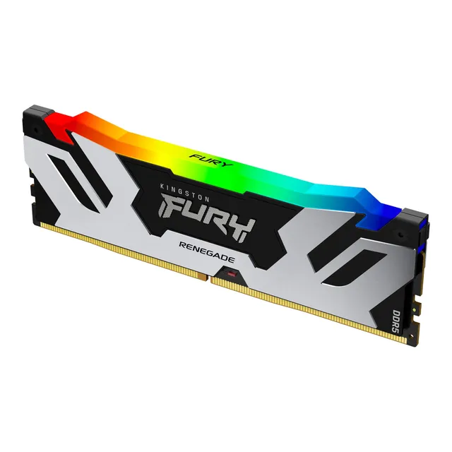 FURY Renegade RGB - DDR5 - modul - 48 GB - DIMM 288-pin - 6400 MT/s / PC5-51200 - CL32 - 1.4 V - ej buffrad - on-die ECC - svart & silver