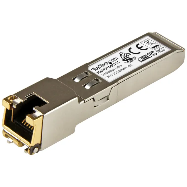 StarTech.com MASFP1GBTXST Cisco Meraki MA-SFP-1GB-TX Compatible SFP Module - 1000BASE-T - SFP to RJ45 Cat6/Cat5e - 10/100/1000 Mbps - RJ-45 100m - Cisco Meraki MS225 MX400 MS250
