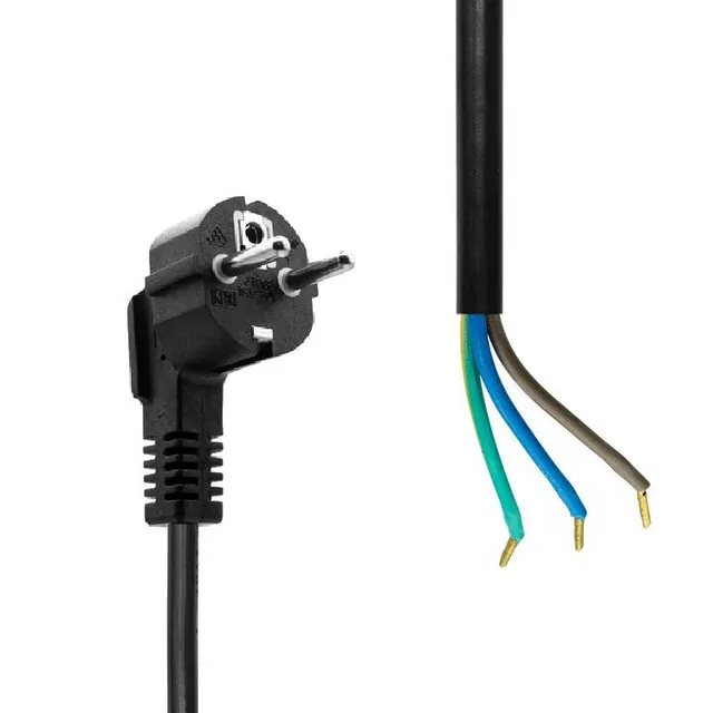 - Strömkabel - Typ F/E (hane) vinklad