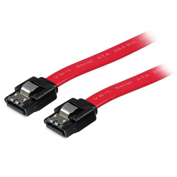 StarTech.com 24in Latching SATA Cable - SATA cable - Serial ATA 150/300/600 - SATA (R) to SATA (R) - 2 ft - latched - red (LSATA24) - SATA-kabel - Ser