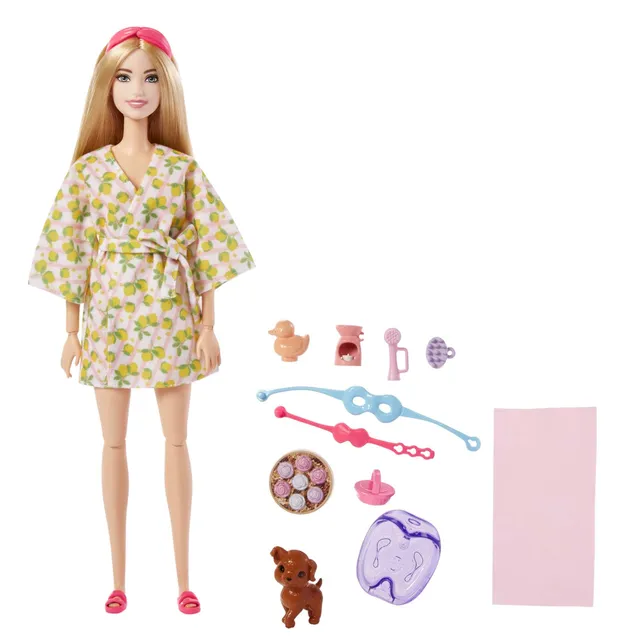 Fashionistas Doll with Puppy Kids Toys Self-Care Spa Day