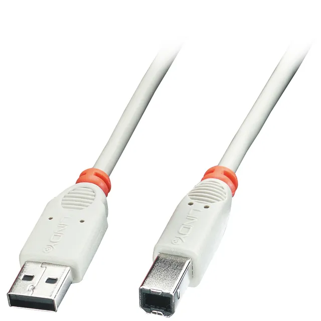 41923, 2 m, USB A, USB B, 2.0, Mand/Mand, Grå