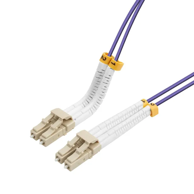 Lanview Nätverkskabel - LC/UPC-multiläge (hane) till LC/UPC-multiläge (hane) - 1 m - 2 mm - fiberoptisk - duplex - 50/125 mikron - OM4 - halogenfri - lila