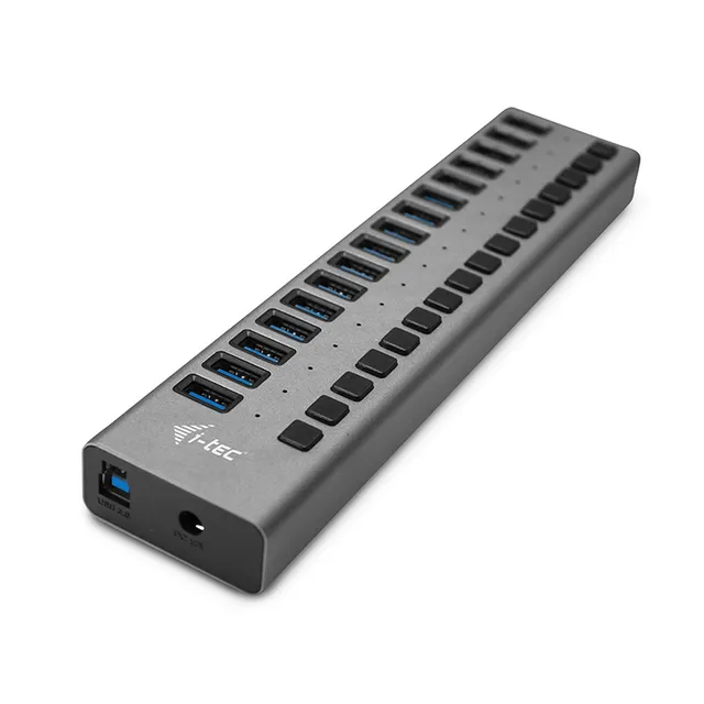 USB 3.0-hub i-tec Charging HUB, 16xUSB 3.2, inkl. 90W strömadapter