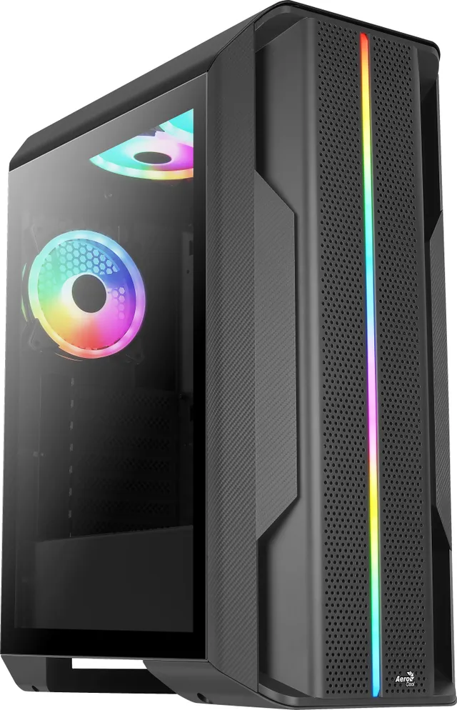 Splinter Duo - Mid tower - ATX - genomskinlig sidopanel (härdat glas) - svart - USB/ljud