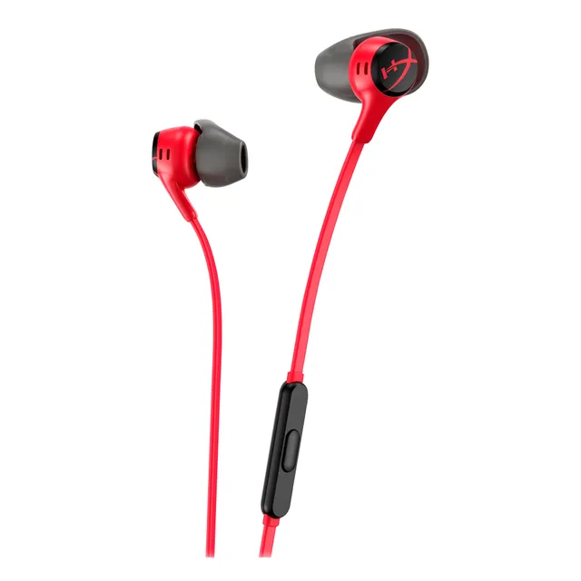 HyperX Cloud Earbuds II - Hörlurar med mikrofon - inuti örat - kabelansluten - 3,5 mm kontakt - röd
