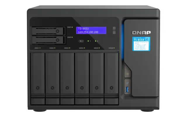 TS-855X - NAS-server - 8 fack - SATA 6Gb/s - RAID 0, 1, 5, 6, 10, JBOD, 50, 60 - RAM 8 GB - 2.5 Gigabit Ethernet / 10 Gigabit Ethernet - iSCSI su