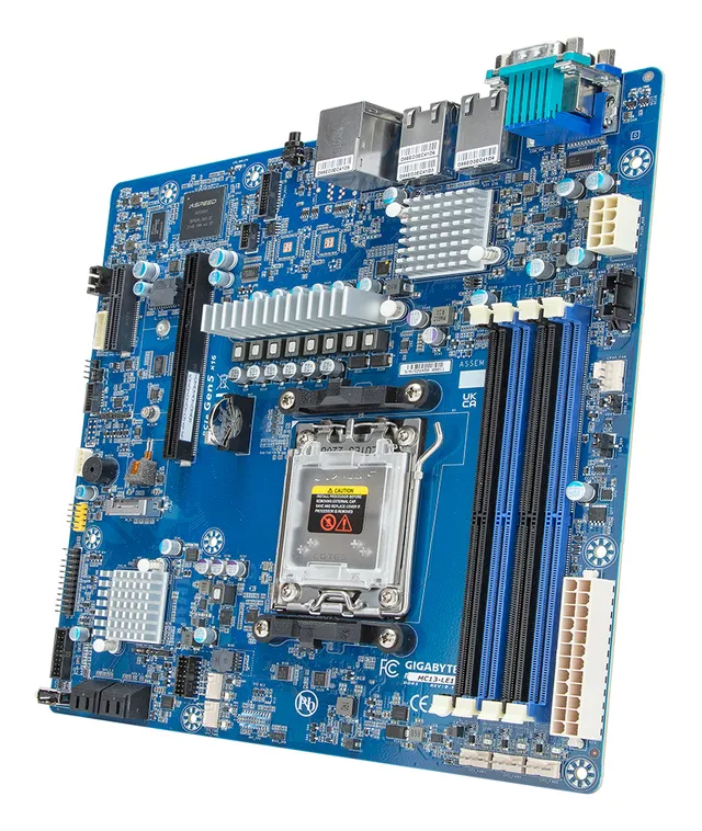 Gigabyte MC13-LE1 - 1.X - moderkort - micro ATX - Socket AM5 - AMD B650E Chipuppsättning - USB 3.2 Gen 1 - 2 x 10 Gigabit LAN, Gigabit LAN - inbyggda grafiken