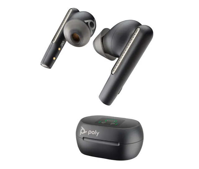 Voyager Free 60+ UC -langattomat nappikuulokkeet + kosketusnäytöllinen kotelo ja USB-C-sovitin, musta