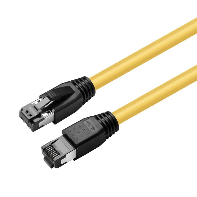 Nätverkskabel skärmad Cat8.1 S/FTP, MicroConnect, LSZH, 0,5 meter - Gul