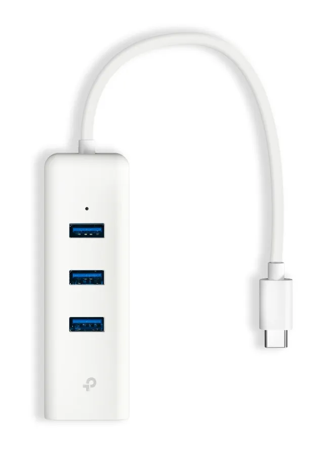 Nätverksadapter USB-C till RJ45 1Gbps + 3-port USB Hub