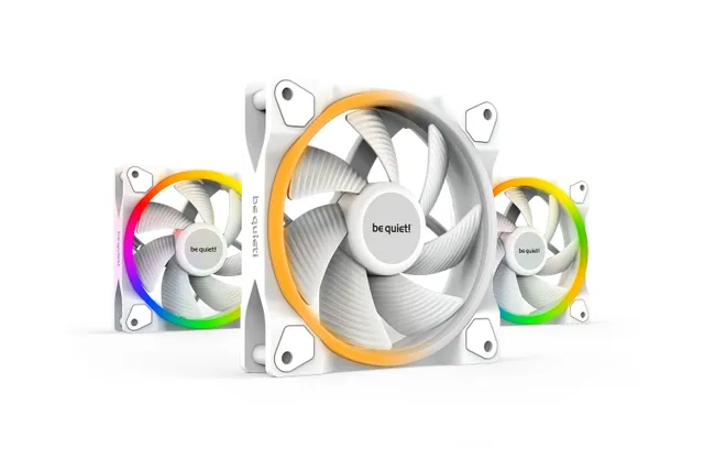 LIGHT WINGS 120mm PWM - triple pack - Chassi fläkt - 120mm - Vit med RGB LED - 22 dBA