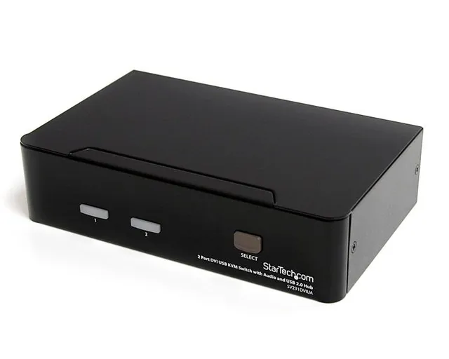 2 Port DVI USB KVM Switch with Audio and USB 2.0 Hub (SV231DVIUA) - Omkopplare för tangentbord/video/mus/ljud/USB - 2 x KVM/ljud/USB - 1 lokal användare - skrivbordsmodell - för P/N: IM12D1500P, SVA12M2NEUA, SVA12M5NA, USBDVI4N1A10, USBDVI4N1A6