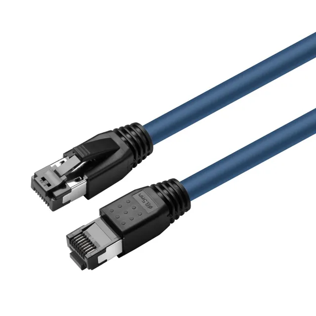 Nätverkskabel skärmad Cat8.1 S/FTP, MicroConnect, LSZH, 7,5 meter - Blå