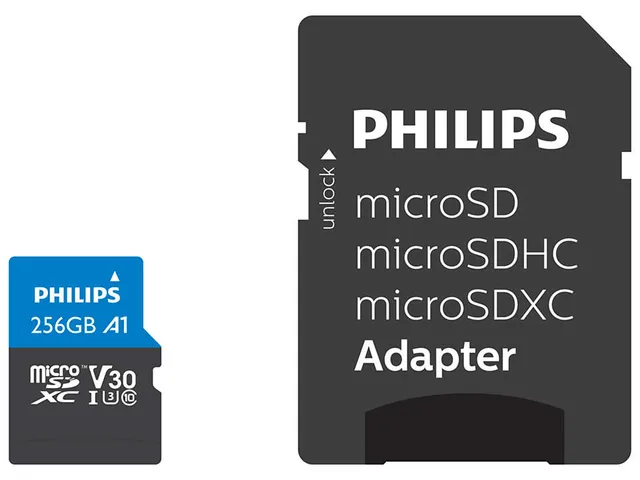 256 Gt MicroSDXC UHS-I U3 V30 A1 -muistikortti + SD-adapteri, musta