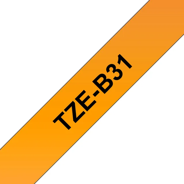 Tze-B31 Etikett-Tejp svart På neonorange