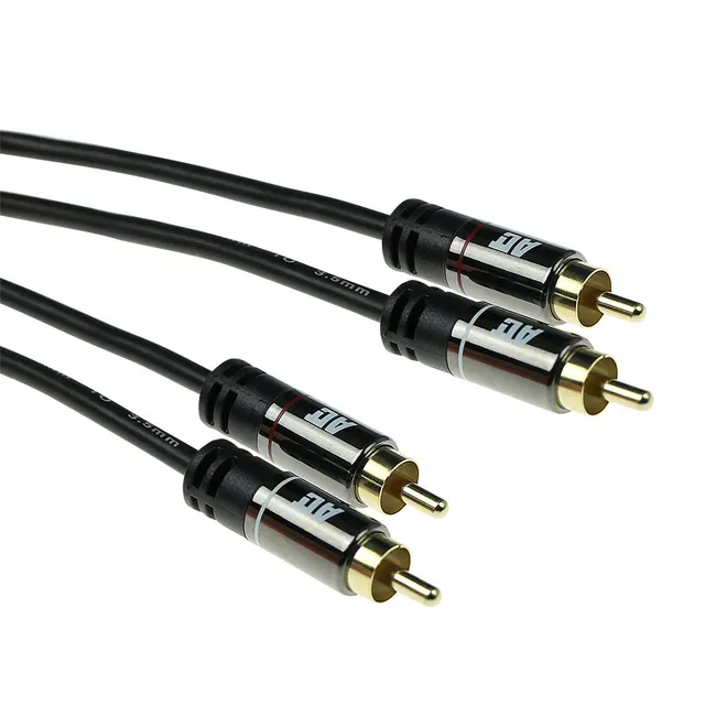3 meter ljudanslutningskabel, 2x RCA hane - 2x RCA hane