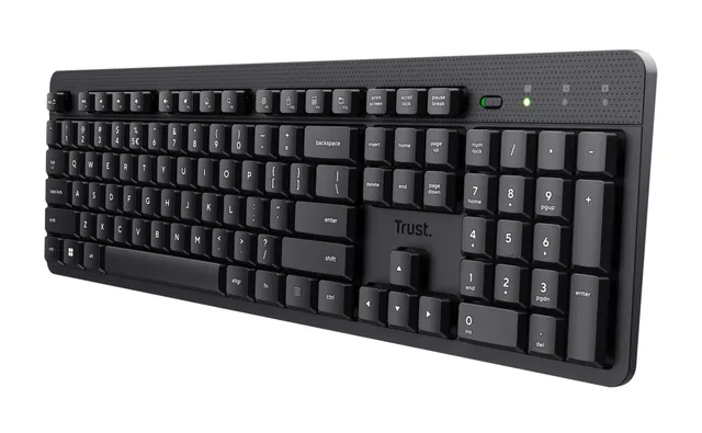 Trust Ody II - Tangentbord - tyst - 100% - full size - trådlös - QWERTY - Nordisk - svart