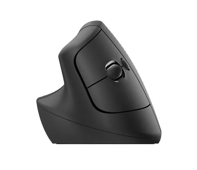 Lift for Business - Left Handed - Graphite - Ergonomisk mus - Optic - 6 knappar - Svart