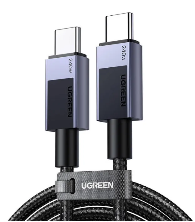 Snabbladdningskabel USB-C till C, 240W 2m, Rymdgrå