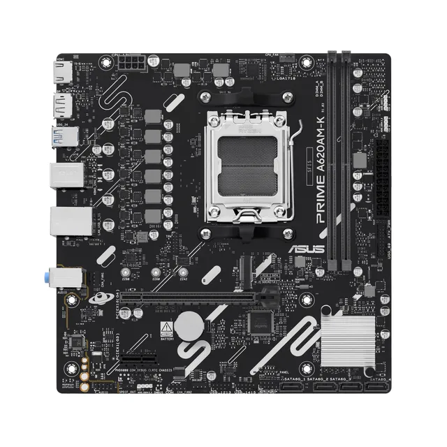 PRIME A620AM-K Moderkort - AMD A620A - AMD AM5 - DDR5 RAM - Micro-ATX