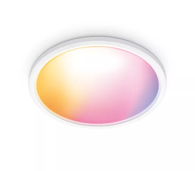 SuperSlim Smart Taklampa, 32W, Tunable White kall-till-varmvitt ljus och dimbar, Ultratunn Design, Vit
