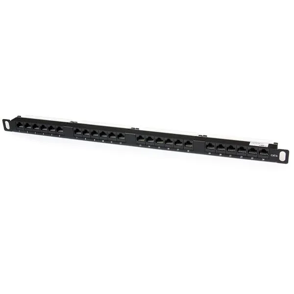 StarTech.com 24 Port 0.5U Cat5e Patch Panel - RJ45 Ethernet Rack Mount Cat 5e 110 Patch Panel - Rackmount Network Patch Panel (PANELHU24) - Patch-pane