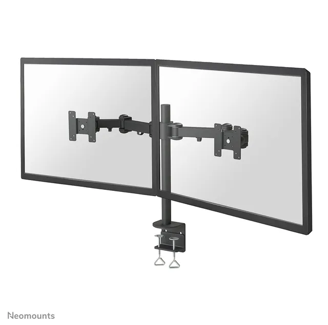 Neomounts FPMA-D960D - Monteringssats - fullständig rörelse - för 2 LCD-bildskärmar - svart - skärmstorlek: 10-27 - klämma, monterbar, disk-monteringsbar
