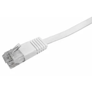 LogiLink - Patch-kabel - RJ-45 (hane) till RJ-45 (hane) - 2 m - UTP - CAT 5e - formpressad, platt - vit