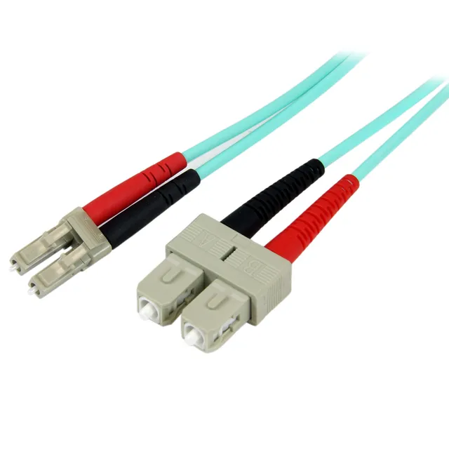 1m Fiber Optic Cable - 10 Gb Aqua - Multimode Duplex 50/125 - LSZH - LC/SC - OM3 - LC to SC Fiber Patch Cable - patch cable - 1 m - aqua - Blå - 1m