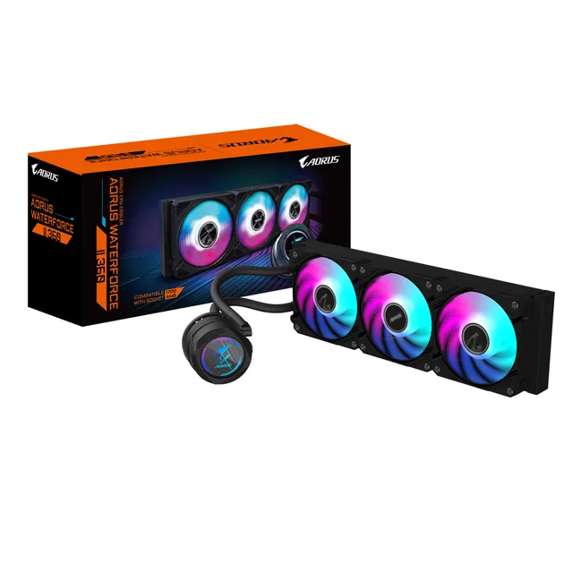 AORUS WATERFORCE II 360 - Kylsystem med vätska till processorn - (för: LGA115x Socket, LGA1200, LGA1700, AM4, AM5) - kopparbas - 120 mm