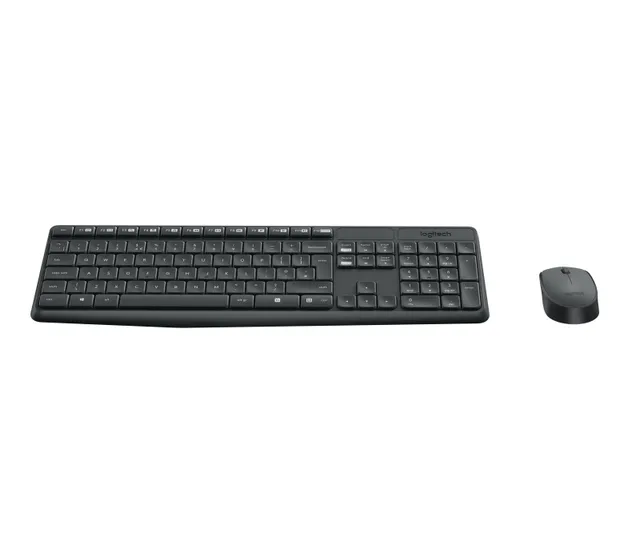 MK235 - sats med tangentbord och mus - P - Tastatur & Mus set - Nordisk - Grå