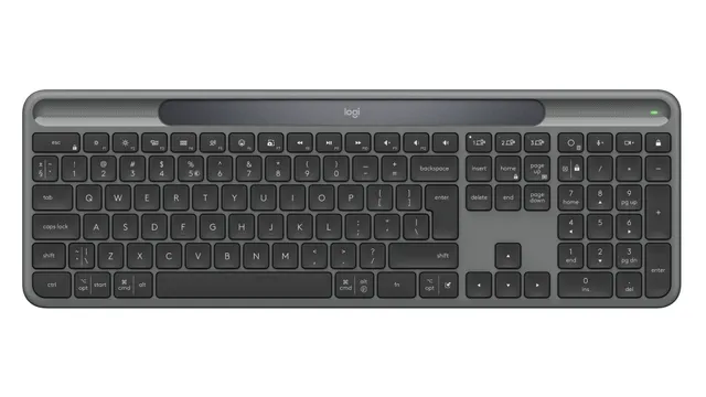 K980 Signature Slim Solar+ Wireless - Tangentbord - Engelska (US) - Grå