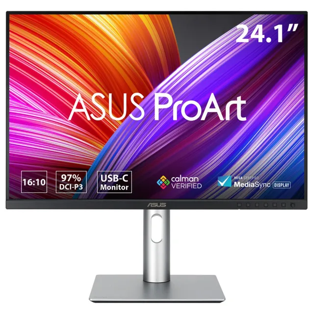 24.1" Asus ProArt PA248CRV, IPS 1920x1200, 5 ms, 75Hz, HDR10, höjdjusterbar, pivot, 2xHDMI/2xDP/USB-C 96W, högtalare, USB 3.2-hubb