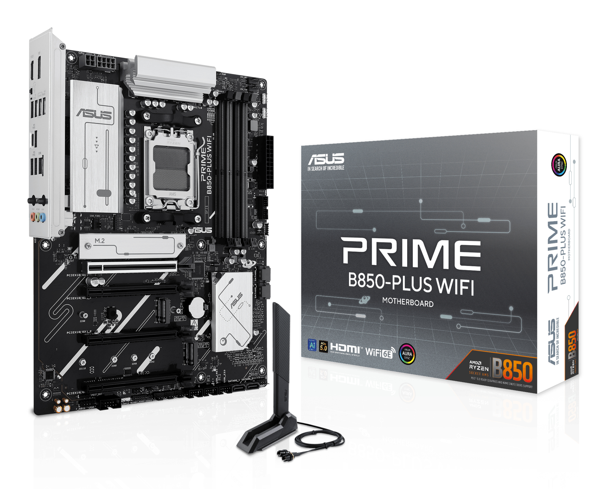 PRIME B850-PLUS WIFI Moderkort - AMD B850 - AMD AM5 - DDR5 RAM - ATX
