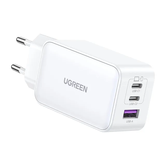 Nexode 140W USB-C PD GaN - 3-Port Väggladdare + USB-C Kabel 1.5m - Vit