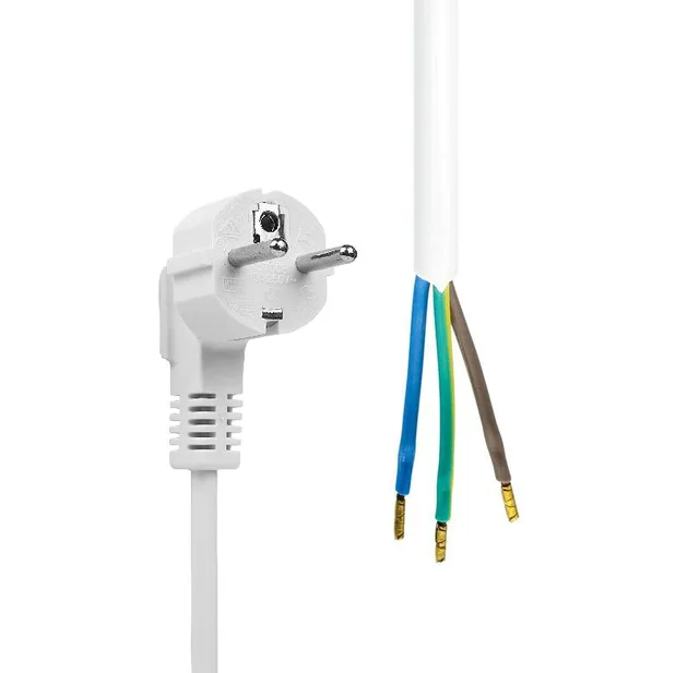 - Strömkabel - Typ F/E (hane) vinklad